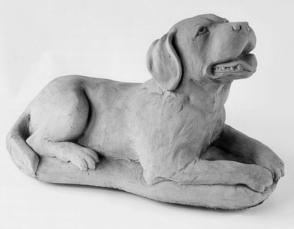 Outdoor dog Statue Sitting Labrador Puppy Sculpture concrete